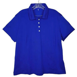 Nike Golf Nike Fit Dry Polo Shirt Youth XXL 20-22 Blue Button Logo Swoosh